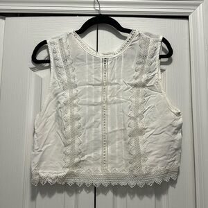 White Eyelet Fabric Blouse